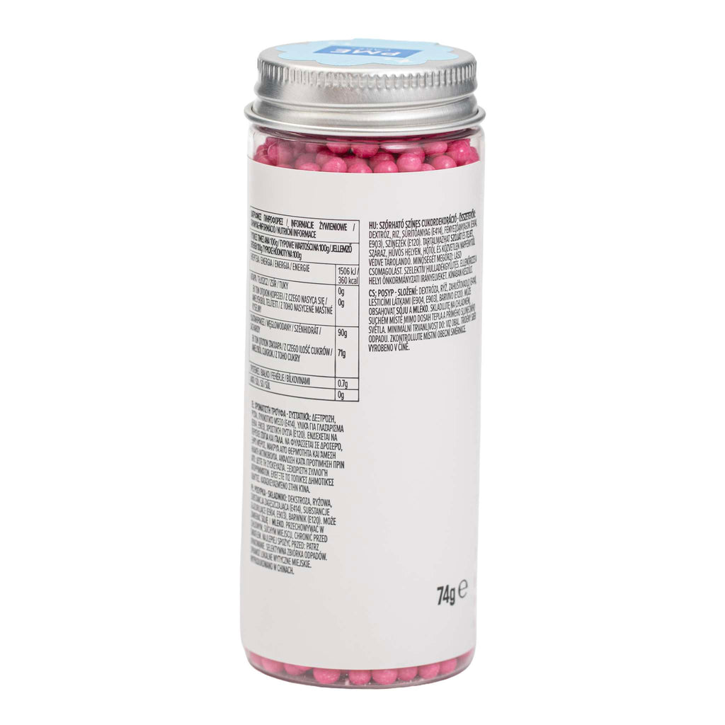 Perles comestibles - Rose vif 4mm (74g / 2,61oz)