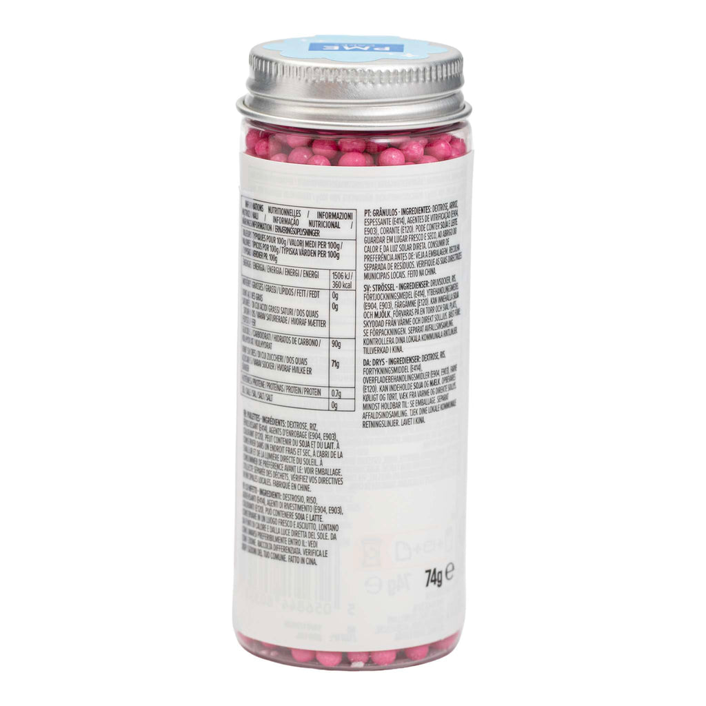 Perles comestibles - Rose vif 4mm (74g / 2,61oz)
