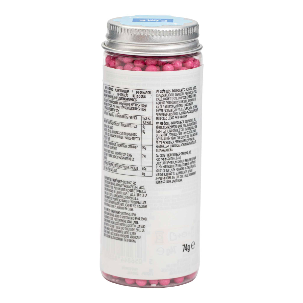 Perles comestibles - Rose vif 4mm (74g / 2,61oz)