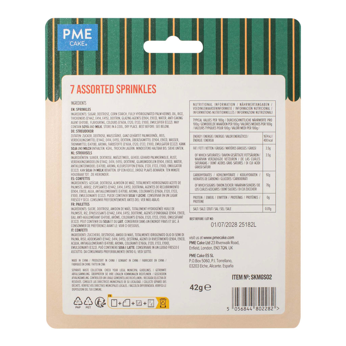 Classic Assorted Sprinkles Pk/7 (1.48oz / 42g)