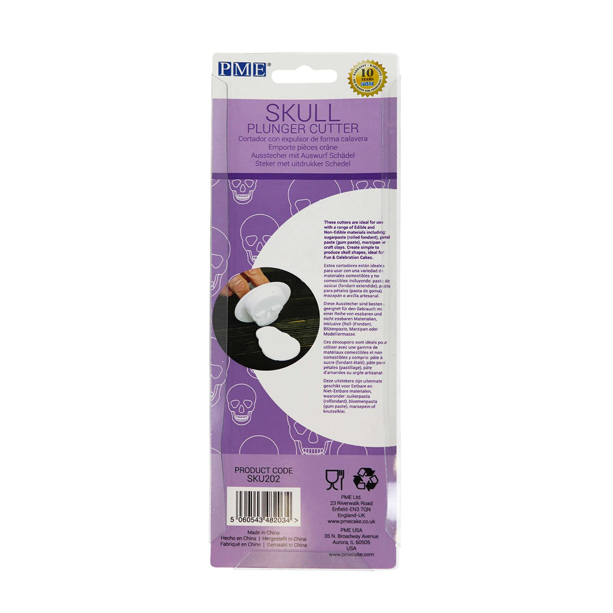 Schädel Knochen Ausstecher mit Auswurf, Set aus 3