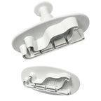 Neuheit Ausstecher mit Auswerfer - S/M Schlitten Set von 2