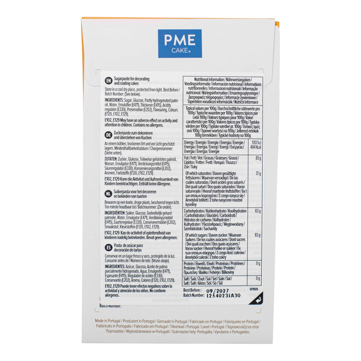 Pâte à Sucre Fondant - Orange (250g)