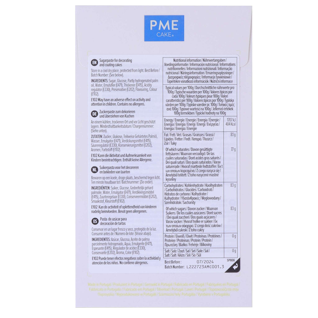 Pâte à Sucre Fondant - Jaune (250g)