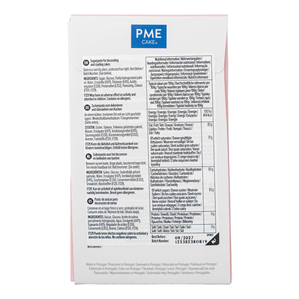PME Light Pink Sugar Paste Fondant (250g / 8.82oz)