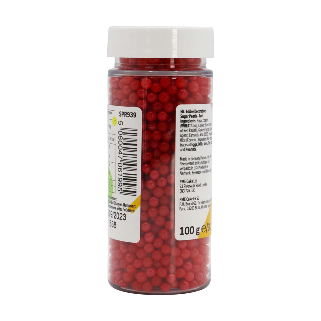 Red Sugar Pearls Sprinkles (100g / 3.52oz)