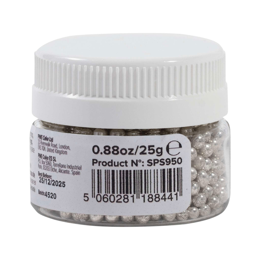 Perlas Plateadas de Azúcar - 3mm (25g)