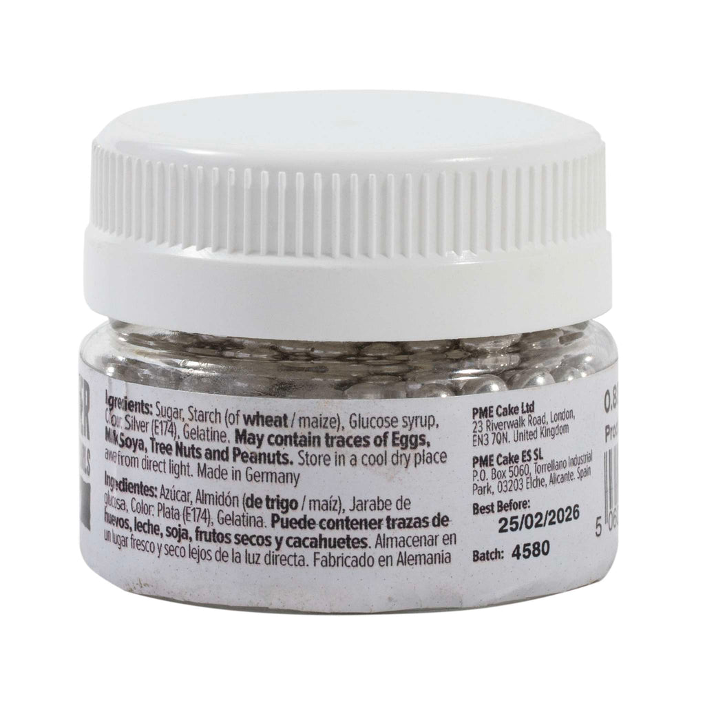 Silver Sugar Pearl Sprinkles 4mm (0.88oz / 25g)