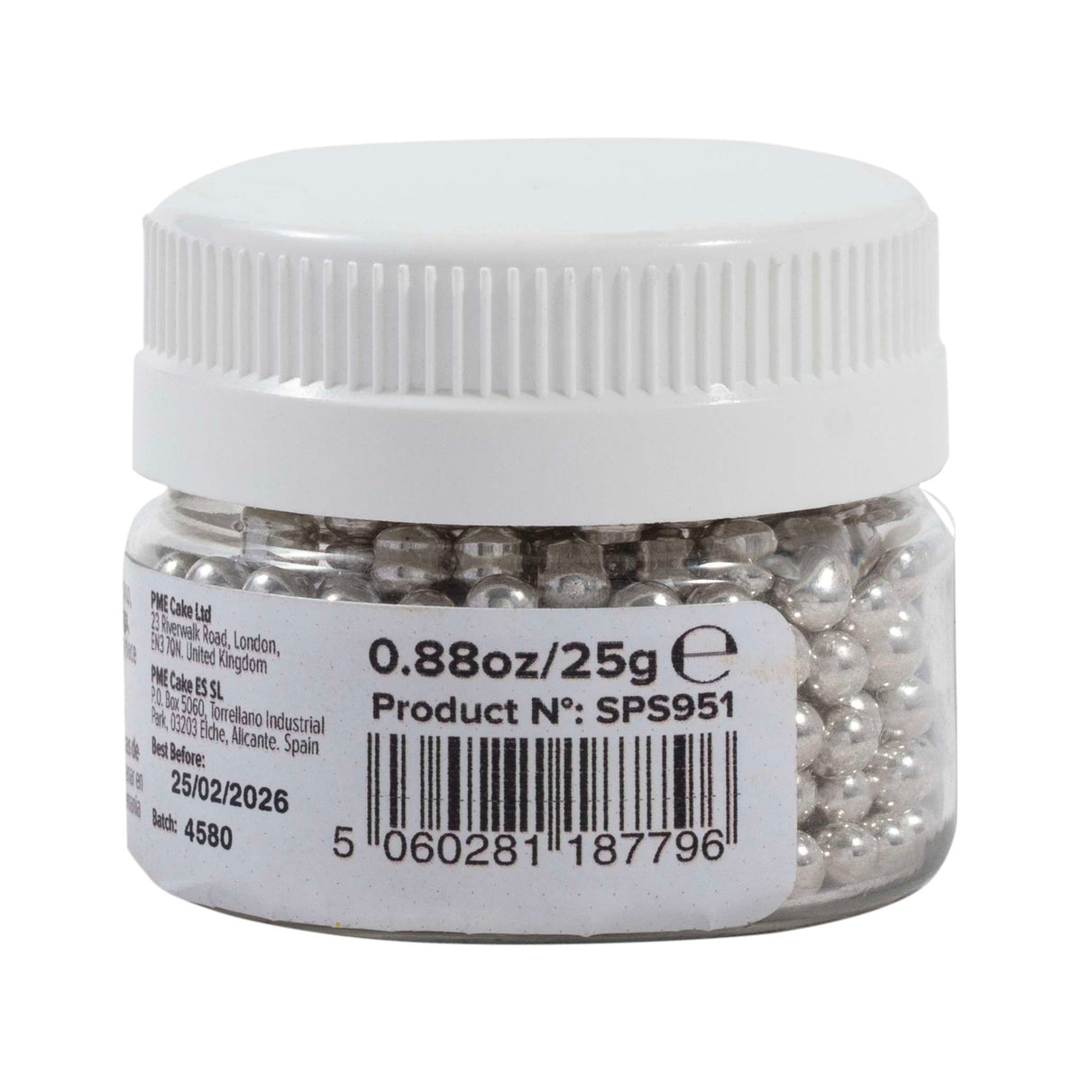 Silver Sugar Pearl Sprinkles 4mm (0.88oz / 25g)