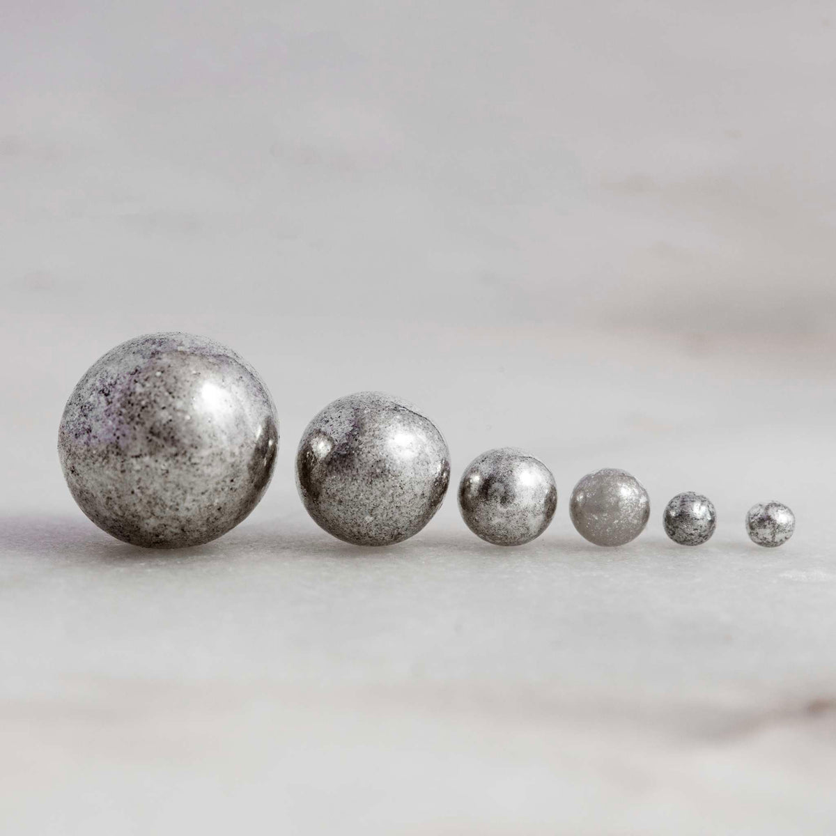 Silberne Zuckerperlen - 6mm (25g)