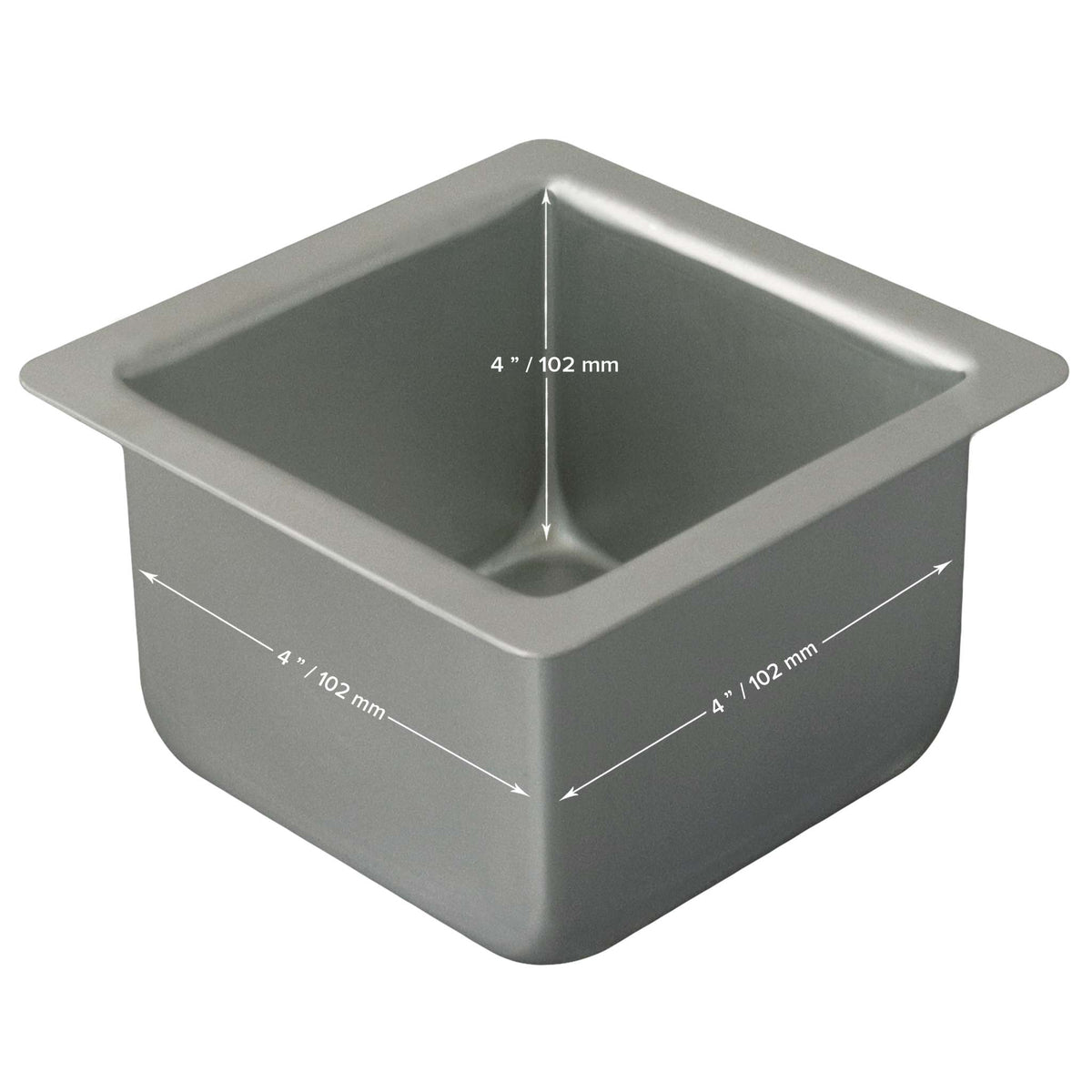 Molde para Pasteles Cuadrado de Aluminio Anodizado PME Profundidad de 4 x 4 x 4-pulgadas