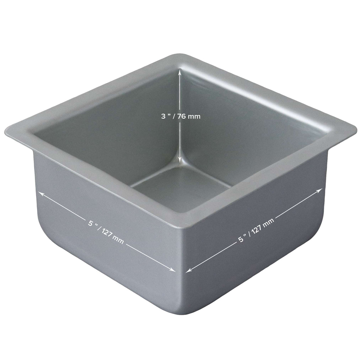Molde para Pasteles Cuadrado de Aluminio Anodizado PME Profundidad de 5 x 5 x 3-pulgadas