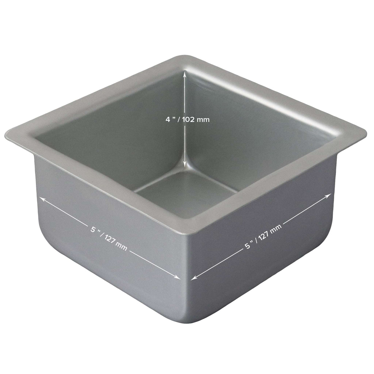 Molde para Pasteles Cuadrado de Aluminio Anodizado PME Profundidad de 5 x 5 x 4-pulgadas