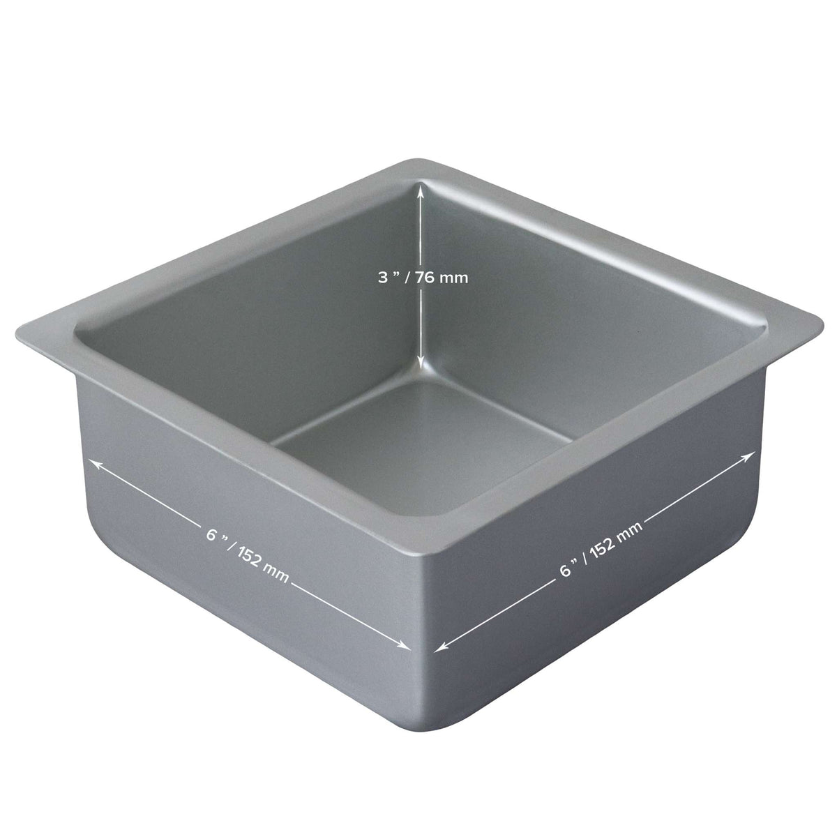 Molde para Pasteles Cuadrado de Aluminio Anodizado PME Profundidad de 6 x 6 x 3-pulgadas
