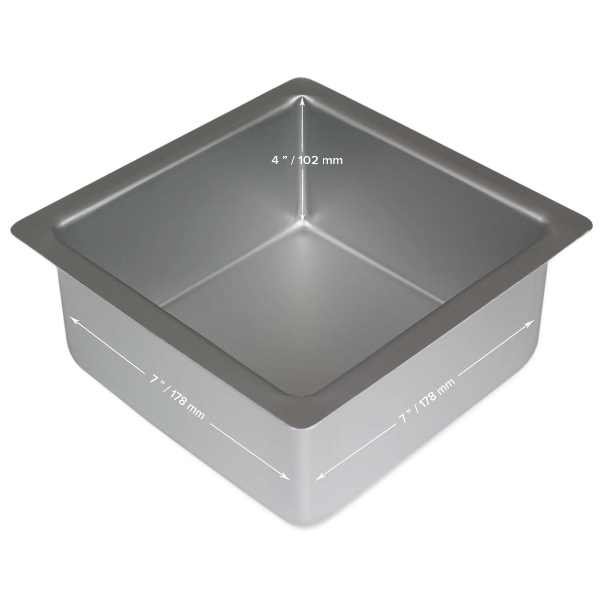 Molde para Pasteles Cuadrado de Aluminio Anodizado PME Profundidad de 7 x 7 x 4-pulgadas
