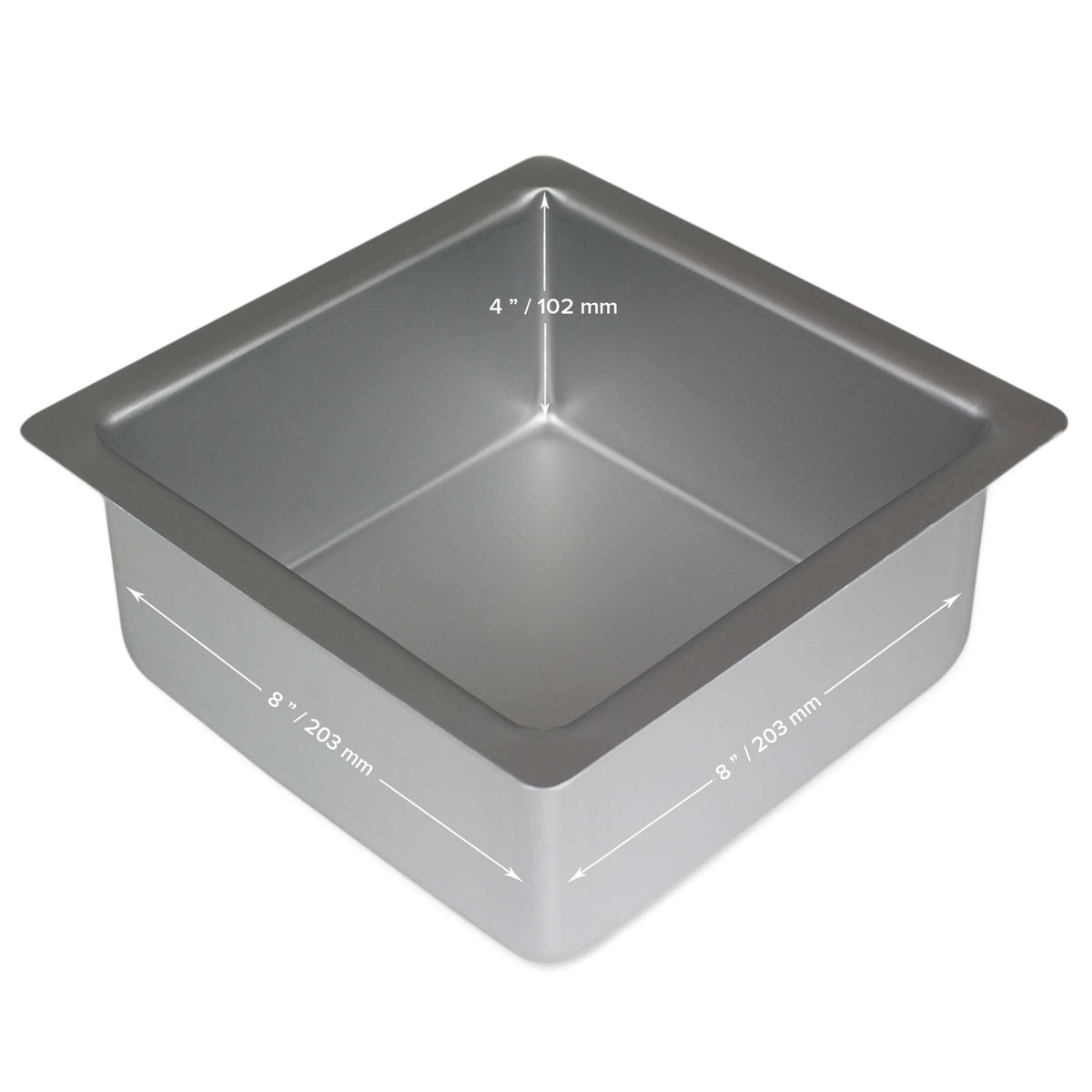 Molde para Pasteles Cuadrado de Aluminio Anodizado PME Profundidad de 8 x8 x 4-pulgadas