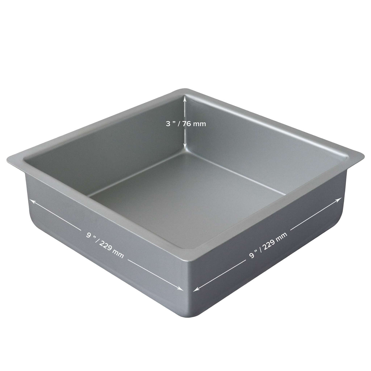 Square Aluminium Cake Tin (9 x 3" / 229 x 76mm)