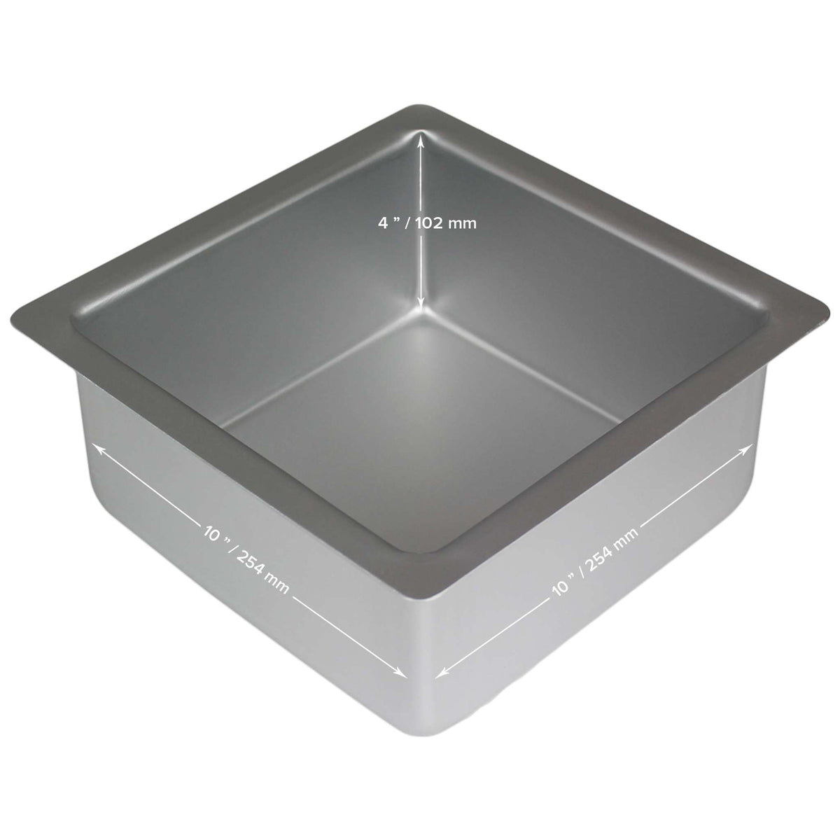 Molde para Pasteles Cuadrado de Aluminio Anodizado PME Profundidad de 10 x 10 x 4-pulgadas