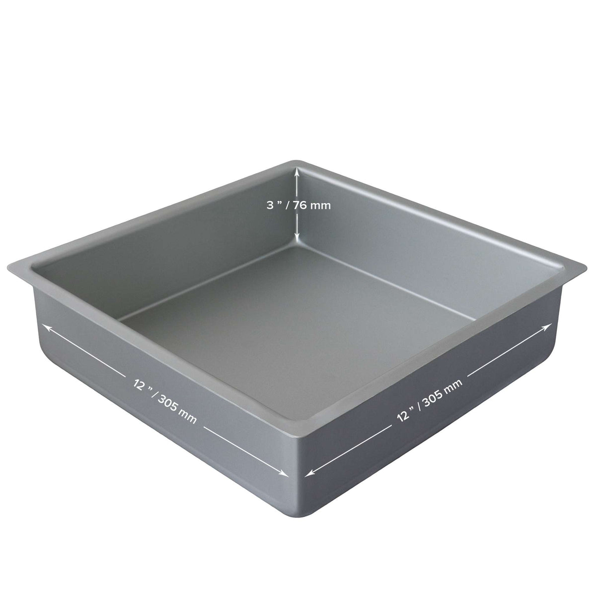 Square Aluminium Cake Tin (12 x 3" / 305 x 76mm)