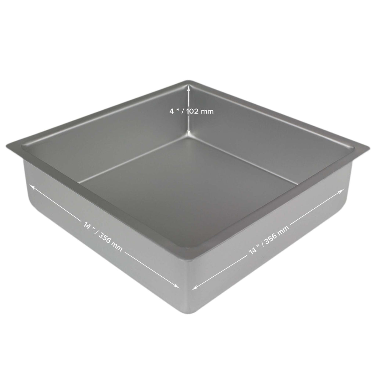 Molde para Pasteles Cuadrado de Aluminio Anodizado PME Profundidad de 14 x 14 x 4-pulgadas