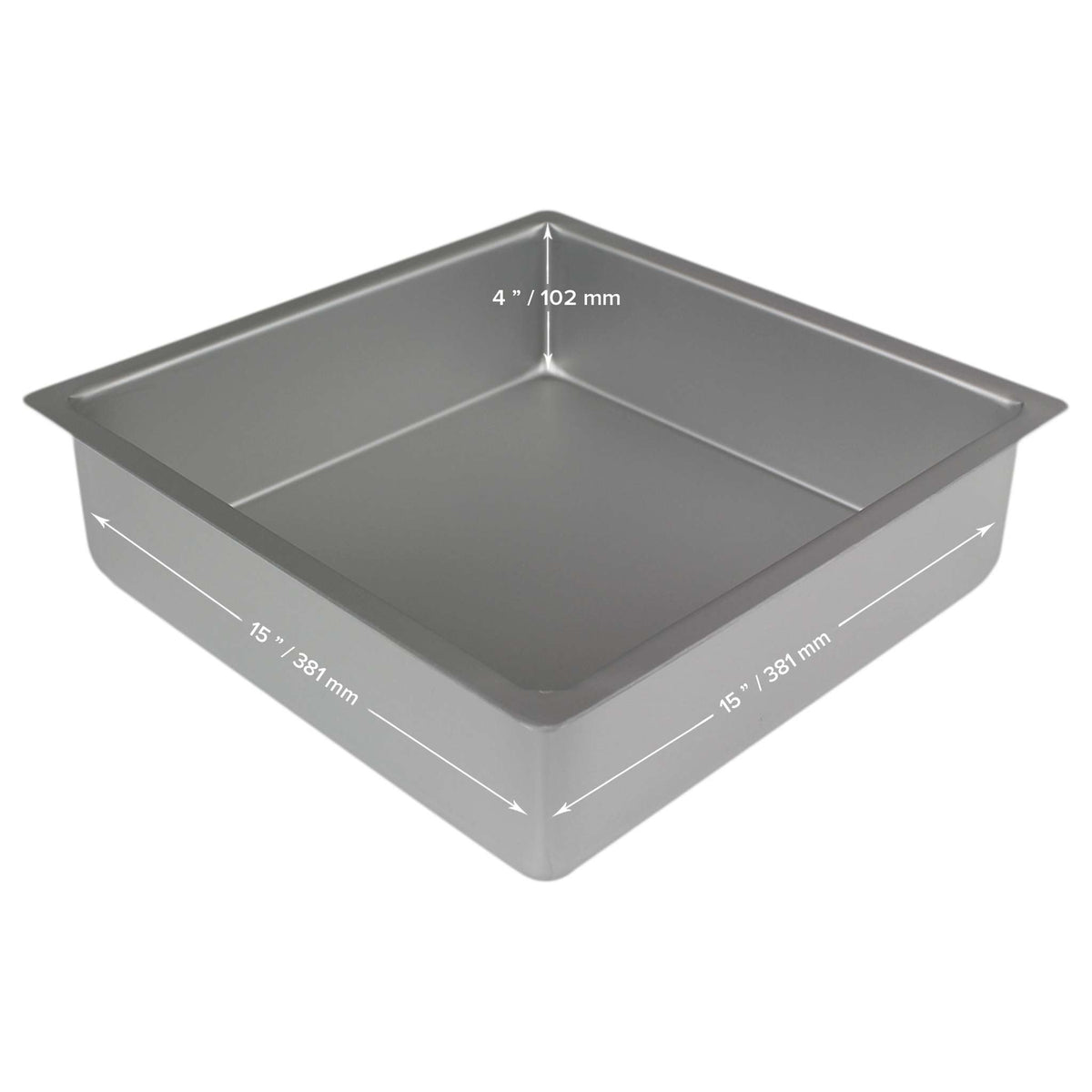Molde para Pasteles Cuadrado de Aluminio Anodizado PME Profundidad de 15 x 15 x 4-pulgadas