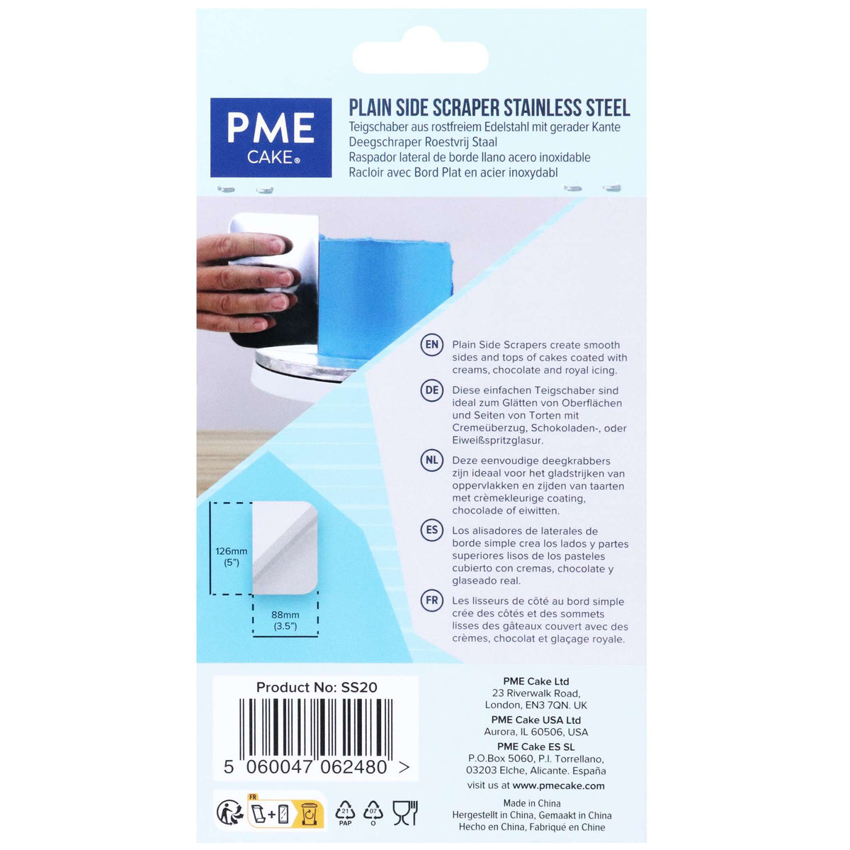 Raclettes en acier inoxydable - Plaines (126 x 88mm / 5 x 3,5")