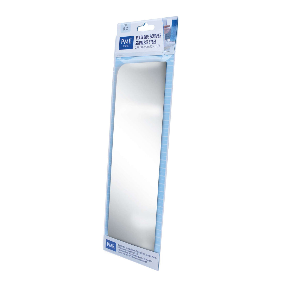 Stainless Steel X Tall Plain Side Scraper (255 x 88mm / 10 x 3.5")