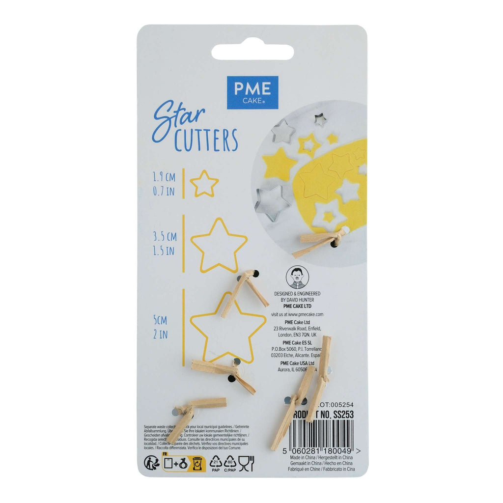 Cortadores de Estrella de Acero Inoxidable PME, Juego de 3