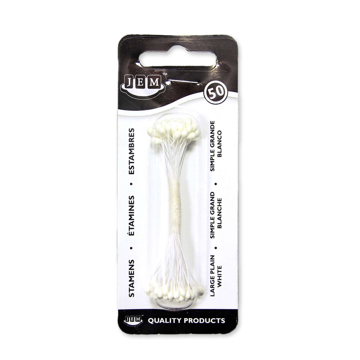 Large Plain White Stamens Pk/50