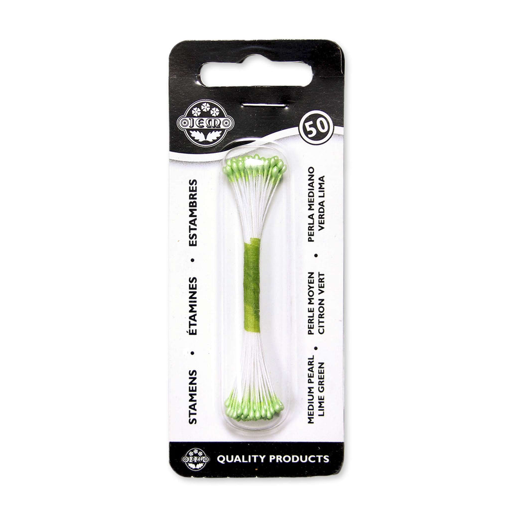 Lime Green Pearl Stamen Medium