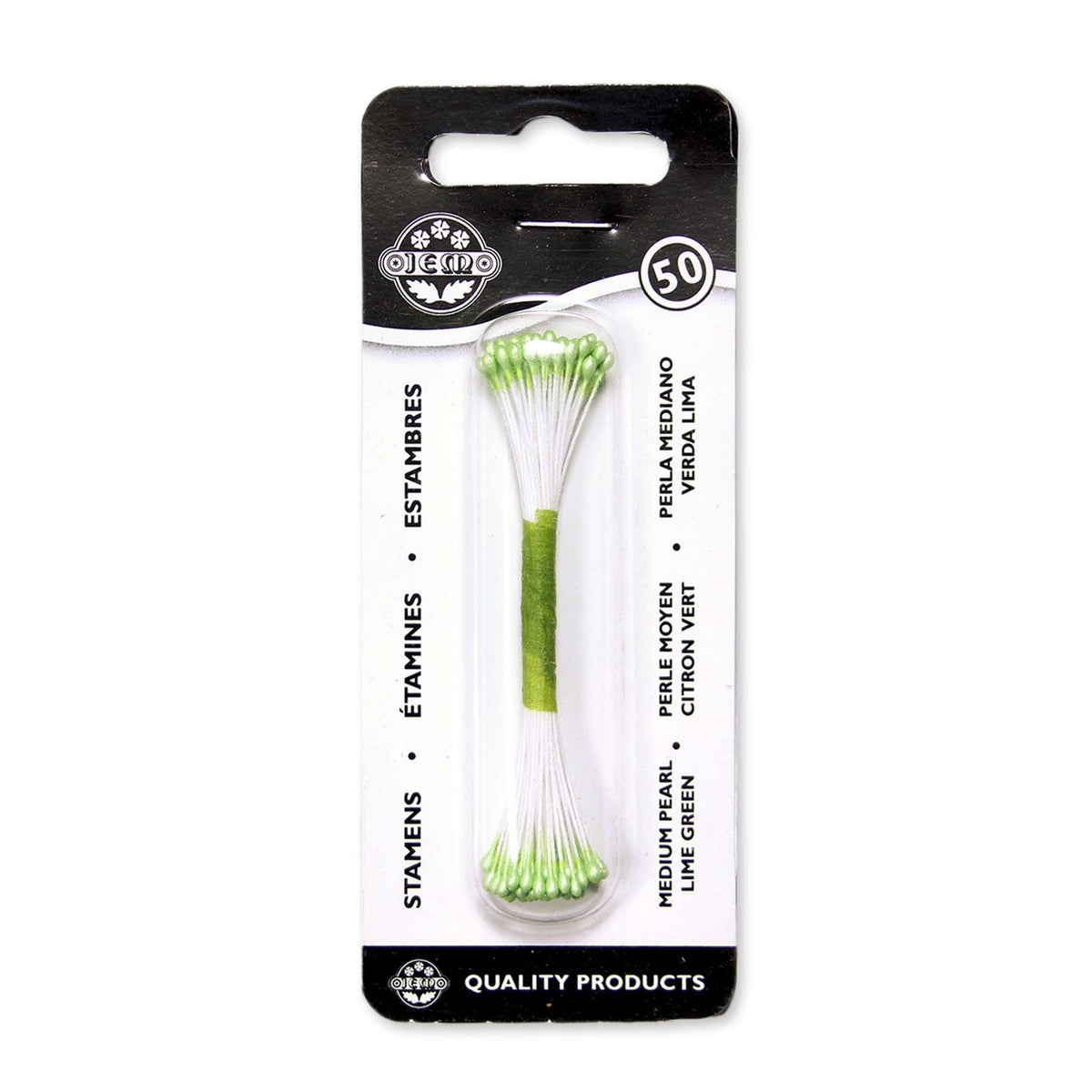Lime Green Pearl Stamen Medium