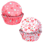 Caissettes à cupcakes en Aluminium Saint Valentin - Doux Amour (60 pièces)