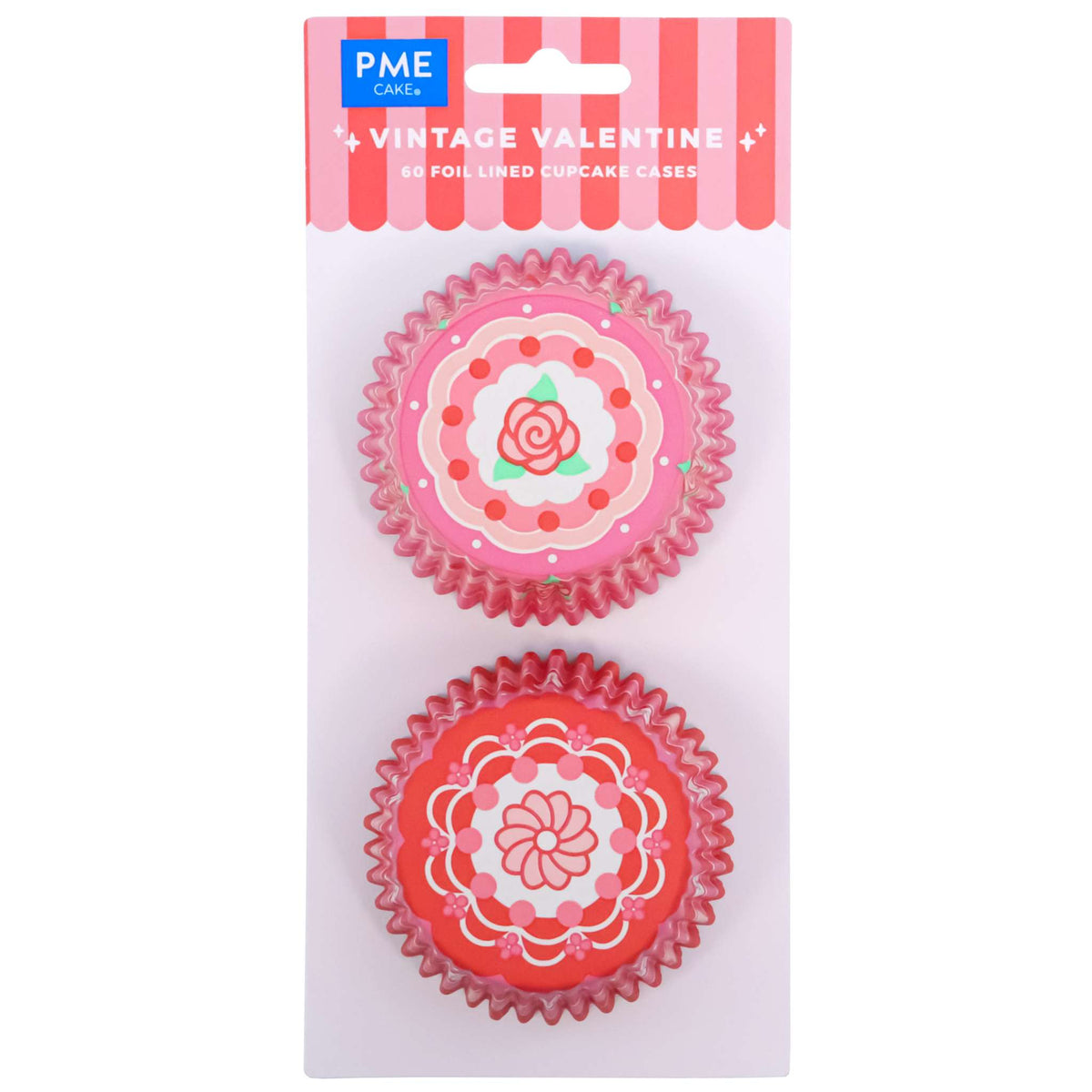 San Valentín Cápsulas para cupcakes Forradas de Aluminio - San Valentín Vintage (Set de 60)
