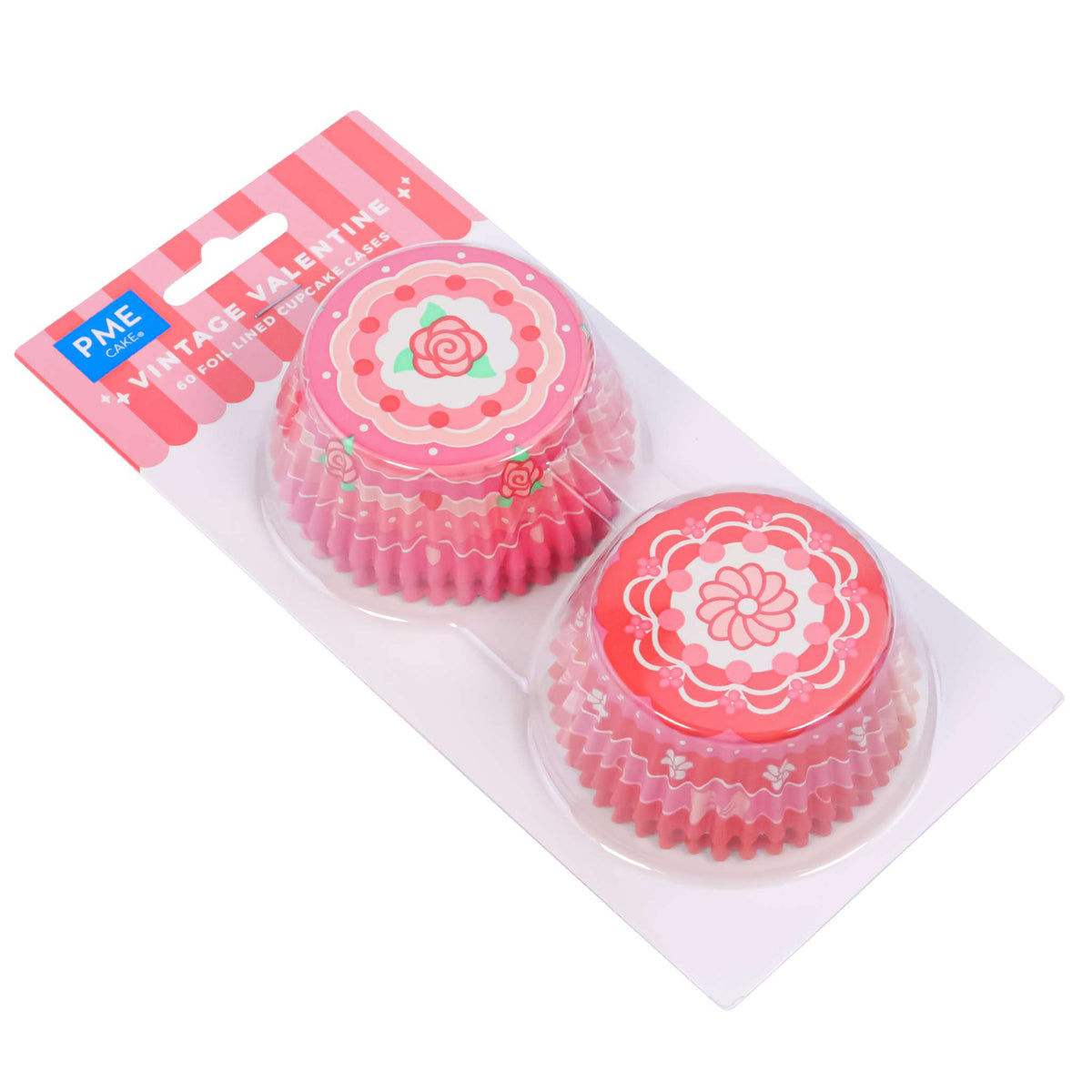San Valentín Cápsulas para cupcakes Forradas de Aluminio - San Valentín Vintage (Set de 60)
