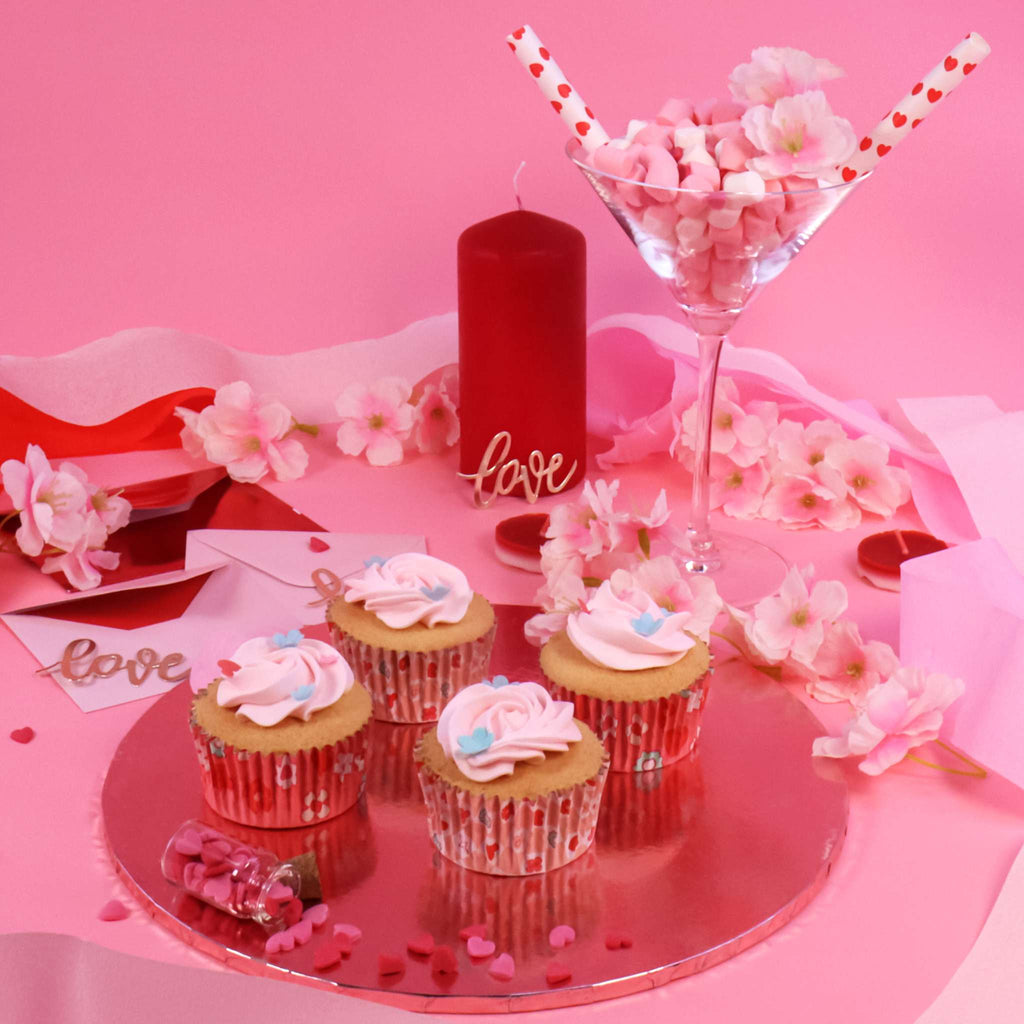 San Valentín Cápsulas para cupcakes Forradas de Aluminio - El Ritmo Está en el Corazón (Set de 60)