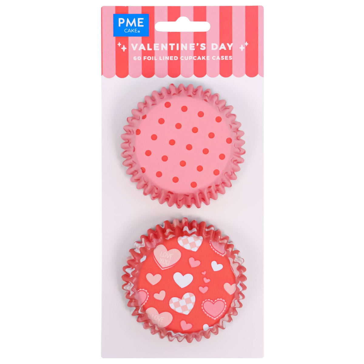 Caissettes à cupcakes en Aluminium Saint Valentin - Jour Saint Valentin (60 pièces)
