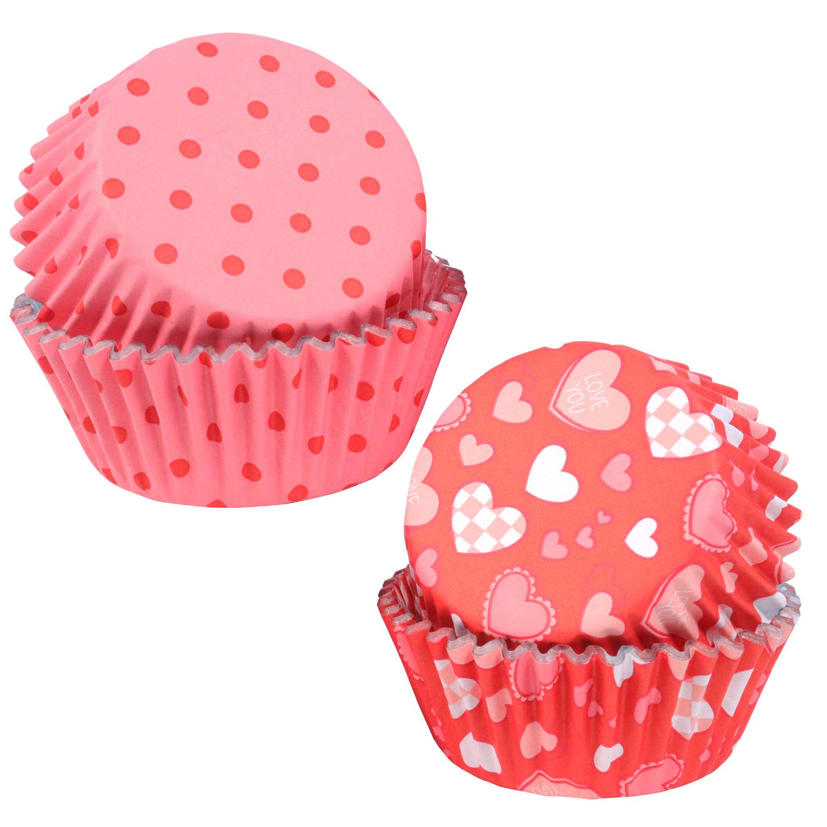 Caissettes à cupcakes en Aluminium Saint Valentin - Jour Saint Valentin (60 pièces)