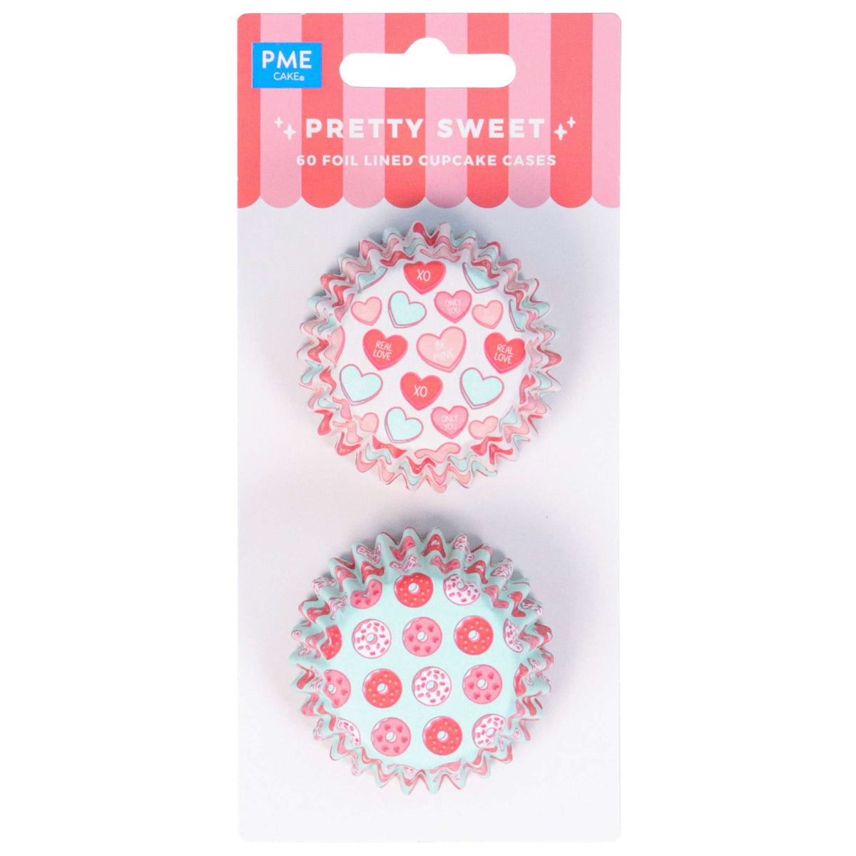 Caissettes à cupcakes en Aluminium Saint Valentin, Joliment Sucré - Taille Mini (60 pièces)