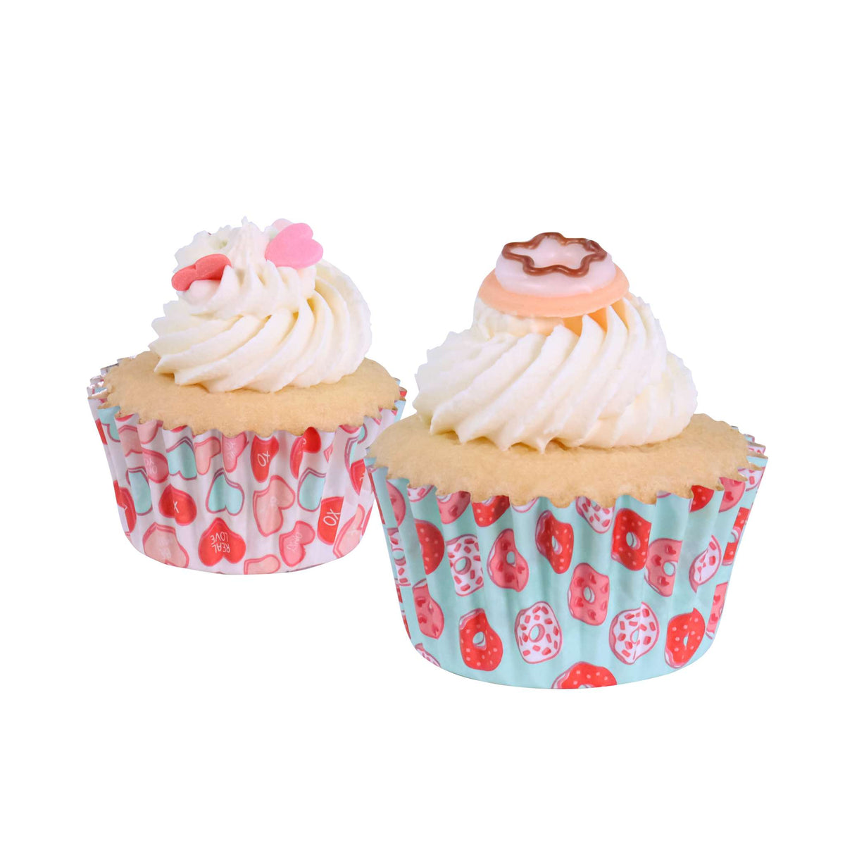 Caissettes à cupcakes en Aluminium Saint Valentin, Joliment Sucré - Taille Mini (60 pièces)