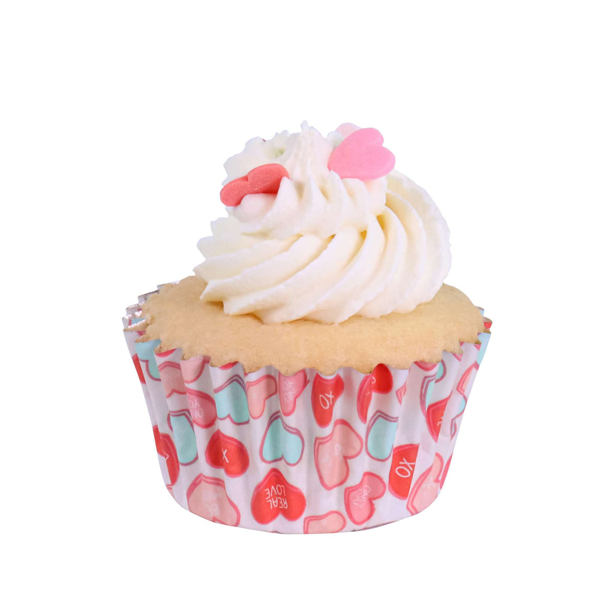Caissettes à cupcakes en Aluminium Saint Valentin, Joliment Sucré - Taille Mini (60 pièces)