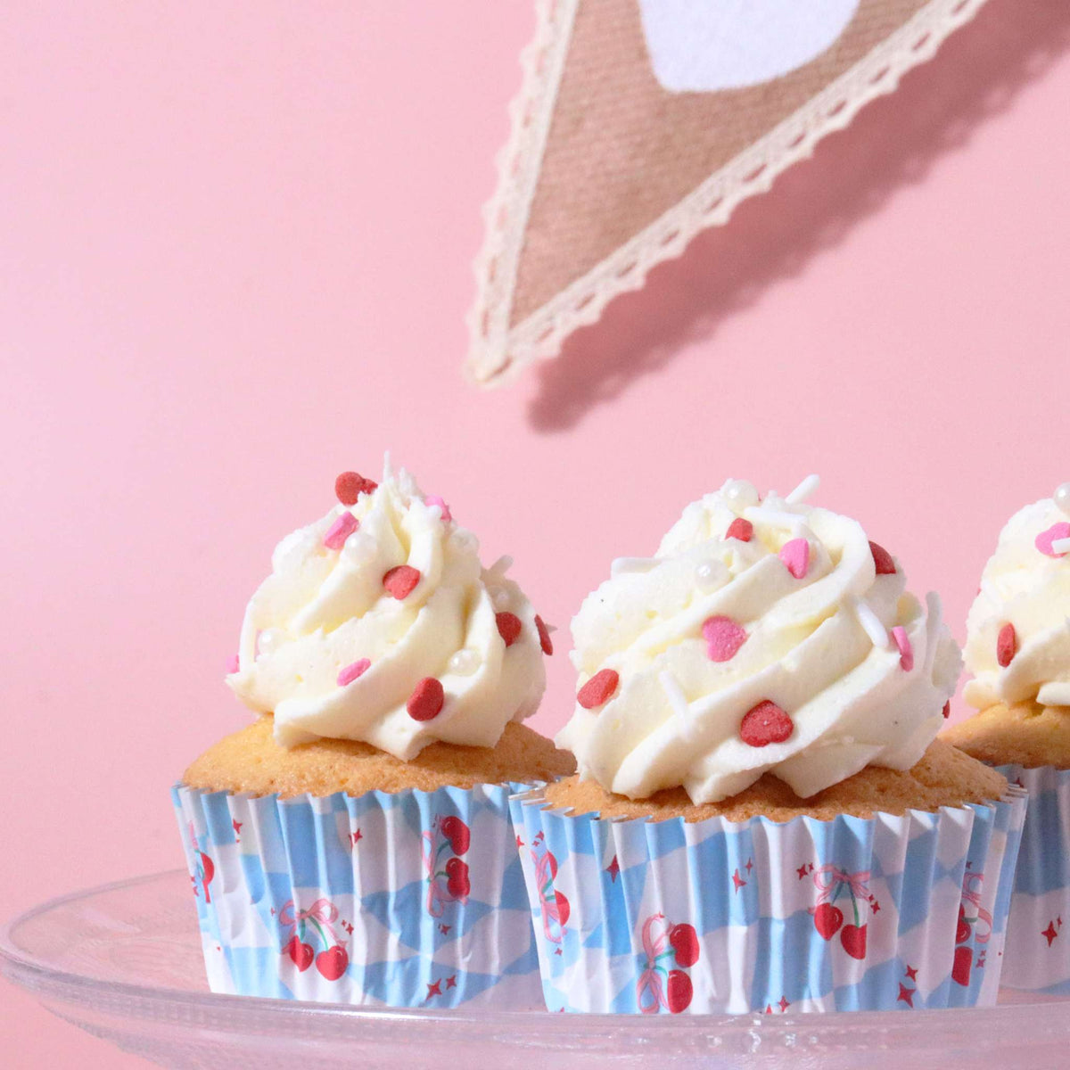 Caissettes à cupcakes Vintage en aluminium - Petit Nœud (30 pièces)