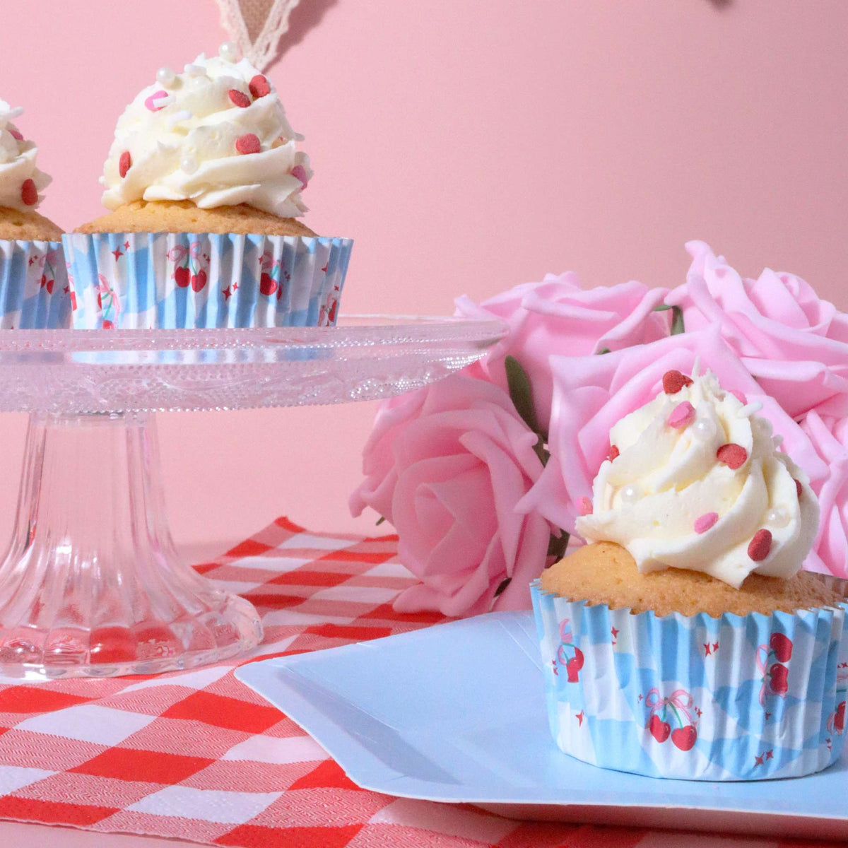 Caissettes à cupcakes Vintage en aluminium - Petit Nœud (30 pièces)