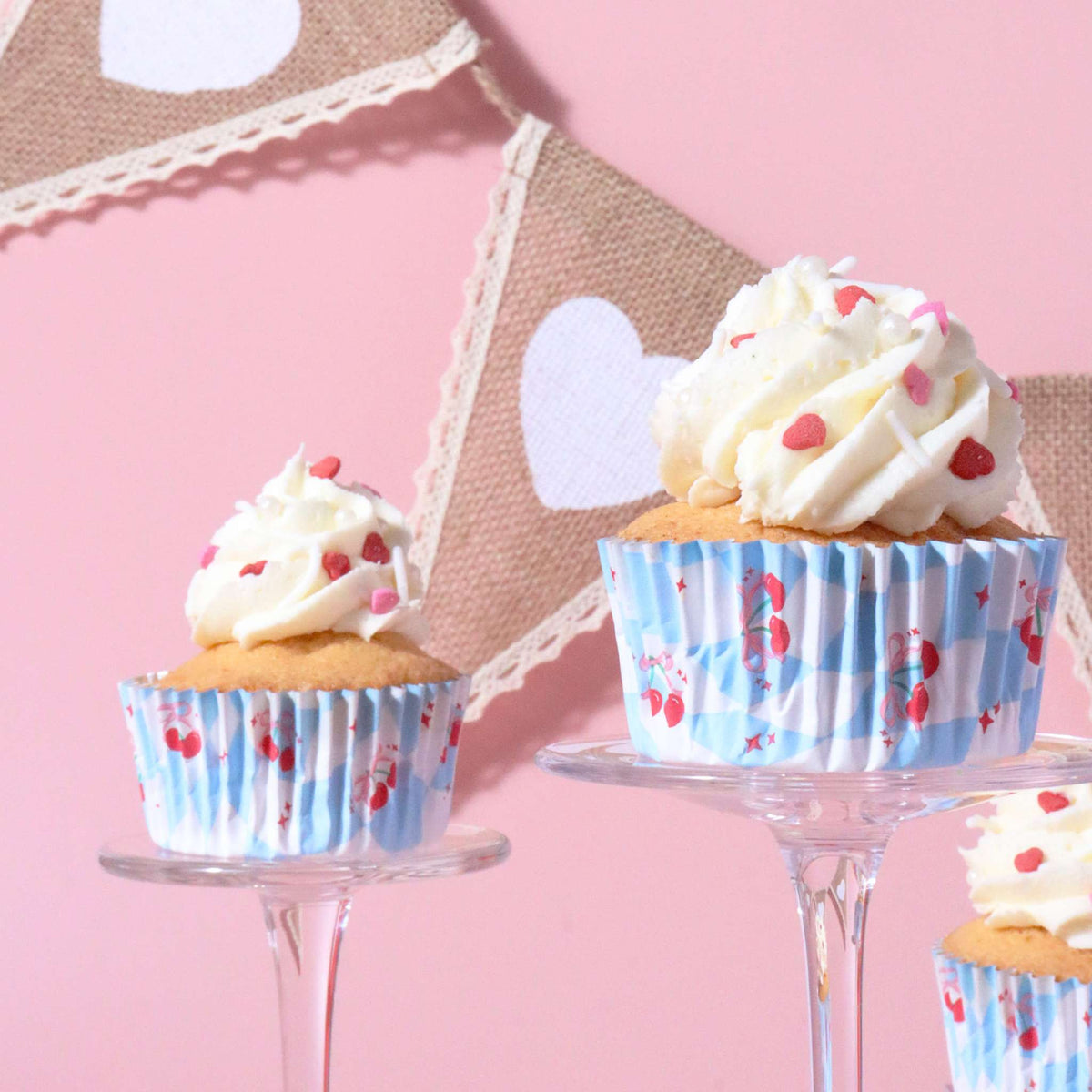 Caissettes à cupcakes Vintage en aluminium - Petit Nœud (30 pièces)