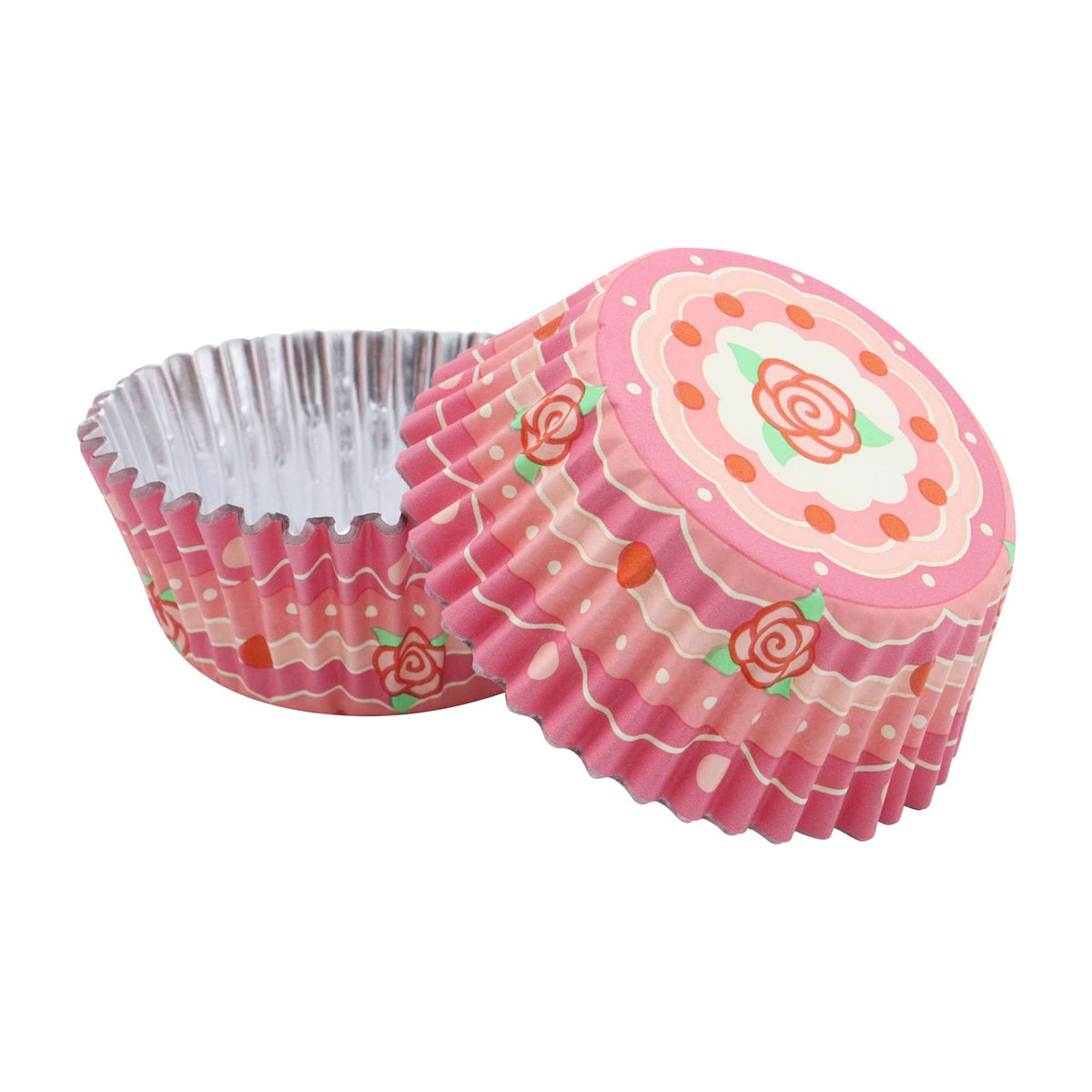 Vintage Roses Foil Lined Cupcake Cases Pk/30