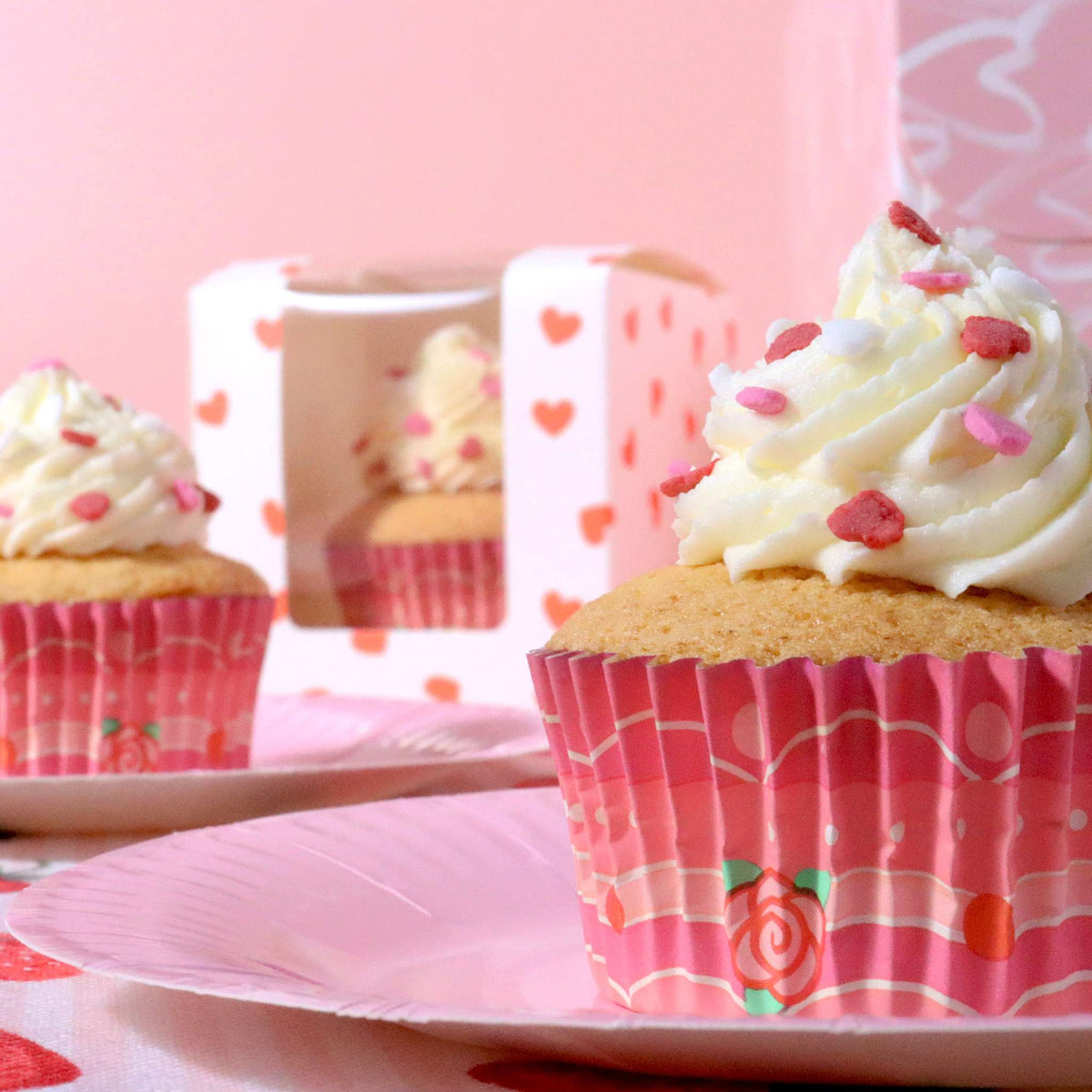 Vintage Roses Foil Lined Cupcake Cases Pk/30