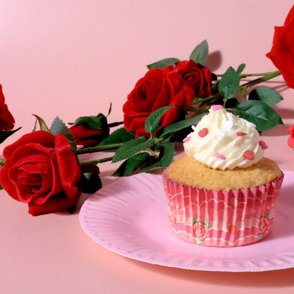 Vintage folienbeschichtete Cupcake-Förmchen - Vintage-Rosen (30 Stück)