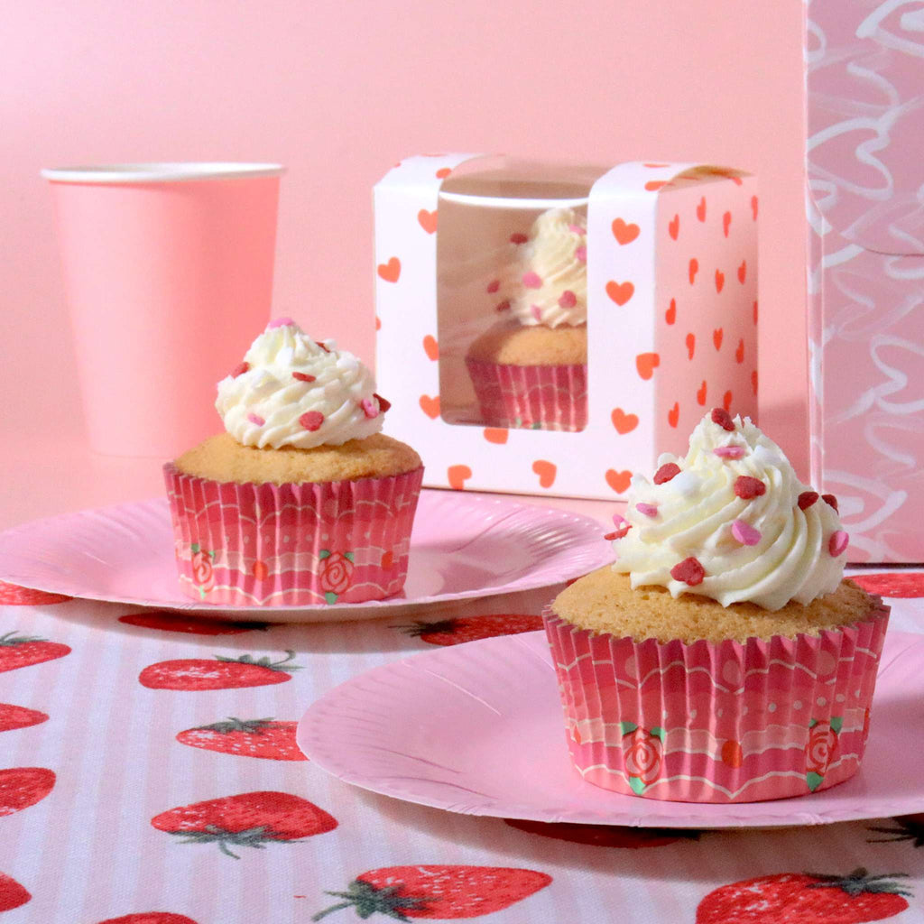 Vintage folienbeschichtete Cupcake-Förmchen - Vintage-Rosen (30 Stück)