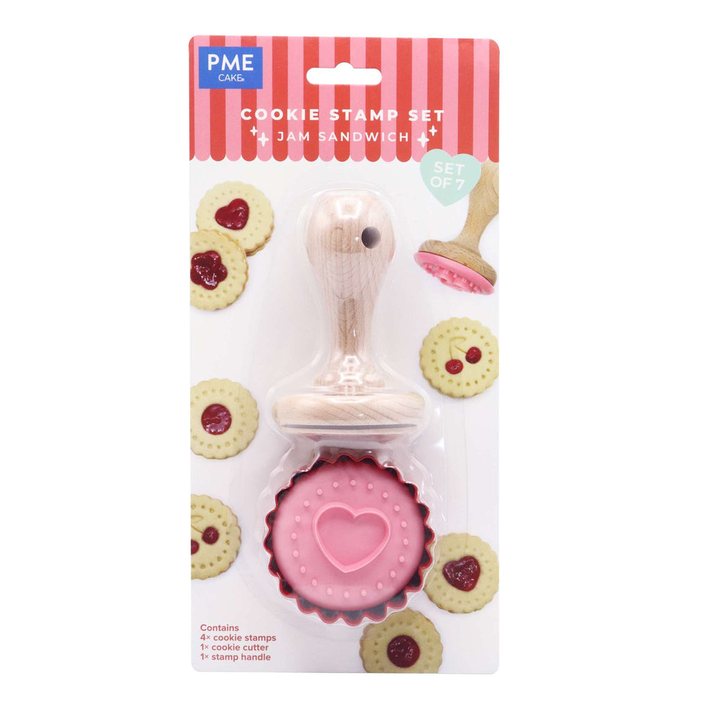 Valentijnsset van 6 Embossing Stempels voor Koekjes met Jamvulling