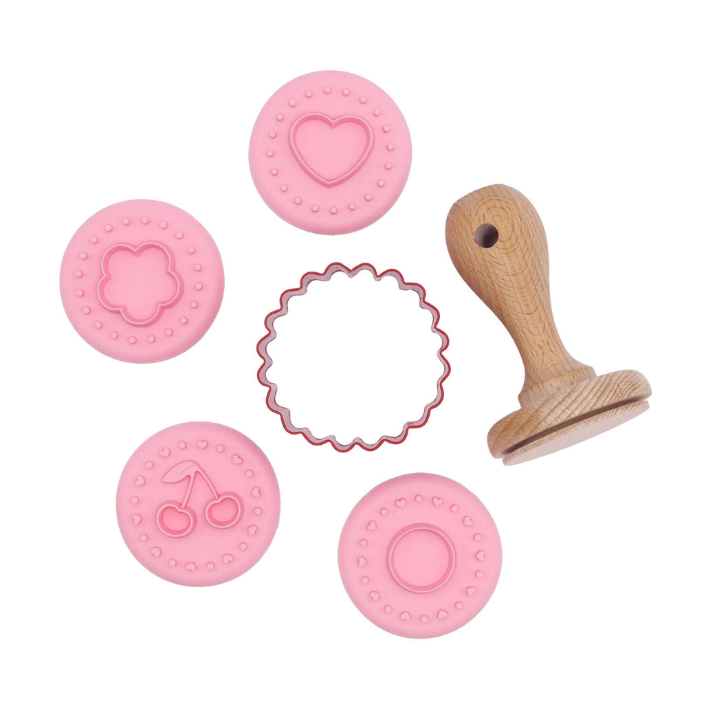 Valentijnsset van 6 Embossing Stempels voor Koekjes met Jamvulling