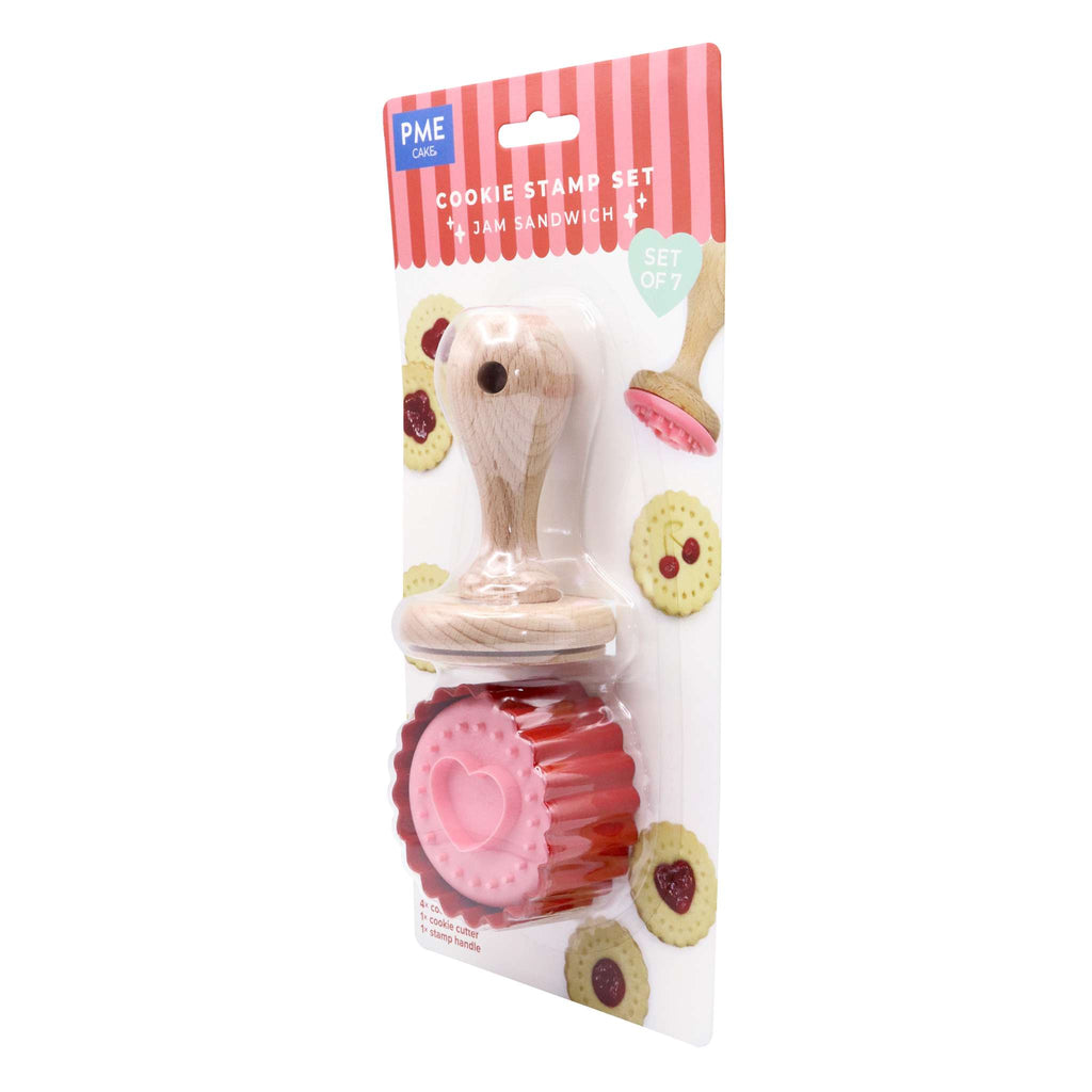 Valentijnsset van 6 Embossing Stempels voor Koekjes met Jamvulling